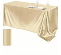 MEIFULLE 1 Nappe de Couleur, Nappe rectangulaire en Soie Brillante, décoration de Table en Tissu Lisse, décoration d'événement de réception de Mariage