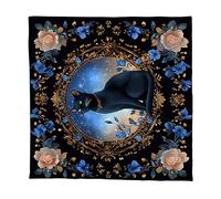 1. Nappe De Table De Carte De Divination En Tissu De Sanctuaire De Tarot De Fleurs De Chats Tapisserie De Sorcellerie D'astrologie Décoration Murale À Suspendre Nappe De Carte De Tarot De Chats