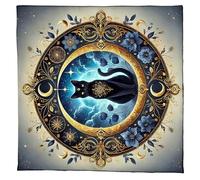 1. Nappe De Table De Carte De Divination En Tissu De Sanctuaire De Tarot De Fleurs De Chats Tapisserie De Sorcellerie D'astrologie Décoration Murale À Suspendre Nappe De Carte De Tarot De Chats