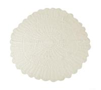 1 napperon rond rétro fait à la main en dentelle crochetée (beige, 95-100 cm)