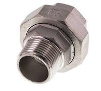 1'' NPT x 1'' NPT F/M Acier inoxydable Embout double 3 pièces avec joint conique 16 Bar