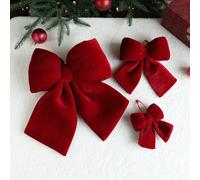 1 nœud de Noël, pendentif de décoration de Noël surdimensionné rouge, décoration de mariage en velours, ornement pour sapin de Noël, meilleurs cadeaux Rouge 1 pièce,Bourgogne 1PCPolyester