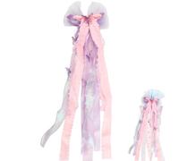 1 nœud pour sac d'école, sac d'école, nœud pour sacs à sucre | Décoration papillon rose et violet, 20 x 60 cm, ruban en tissu pour la rentrée des classes