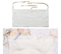 1 organiseur de lit pour enfant, 39 x 20 cm, à suspendre, double poches, sac de rangement à suspendre, pour vêtements, couches, jouets, blanc