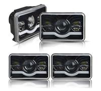 1 Ou 2 Pièces pour Phares De Voiture pour Peterbil pour Kenworth pour Freightinger 4 X 6 Pouces LED Accessoires DRL Phares Feux(4pcs Black)