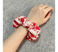 1 ou 3 chouchous pour cheveux avec éclaboussures de sang - Design gothique effrayant - Blanc et rouge - Pour Halloween, fête costumée, cosplay