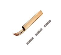 1 outil de skiver 3 en 1 pour le travail du cuir, outil biseauté de sécurité, avec 3 lames de rechange pour amincissement du cuir, accessoires faits à la main, doré