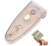 1 outil d'extraction de pilules facile pour blisters, aide au retrait des pilules pour les mains faibles et l'arthrite, étui à médicaments portable avec conception à une pression (gris)