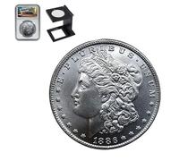 1 oz Dollar coin 1886 morgan Uncirculated,A jewelry magnifying glass