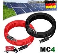 1 Paar of 10 Meter Extension Cable MC4 Connector Solar Cable 6mm² incl. both sides Solar Plugs for Solar Modules or Solar Load Regulator