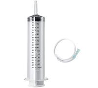 1 pack 150 ml de grande seringue en plastique avec tube, seringue de pointe du cathéter, seringue industrielle du jardin, distribution multiple utilisation de la seringue à mesurer
