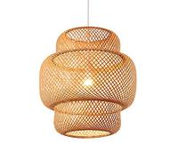 1-Pack Cage Abat-Jour Creux Suspension Ferme Panier en Osier Plafond Style Vintage Café Décor Suspendu Plafonnier pour Îlot De Cuisine Salle À Manger Chambre