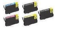1 Pack Economique de 5 Cartouches Encre Brother 2 Noires + 1 Cyan + 1 Magenta + 1 jaune Compatible EPSON T0551 + T0552 + T0553 + T0554