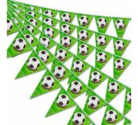 1 pack Fanion de soccer, bannière de drapeaux triangulaires thème soccer pour décoration de fête d'anniversaire de soccer, banderole de soccer, guirlande de soccer, bannière de fête de soccer, bandero