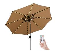 1 Pack lampe solaire à LED pour parasol, Parapluie Lumières Parasol pour Patio Camping Tentes de Camping - Lumière blanche chaude