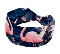 1 Pack Rose Art Flamant Rose 549 Élastique Doux Tissu Antidérapant Bandeau Mode Femme Doux Large et Élégant pour Toutes Les Occasions
