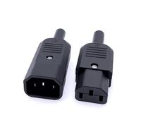 1 Pair AC 250V 10A IEC C14 Plug to IEC C13 Socket IEC 320 3 Pin 3 Pin C13 Female C14 Male Connectors Power Socket Adapter