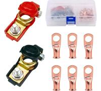 1 Pair Battery Terminals Terminal Terminal With 6 Copper Rings For Positive And Negative Car,Battery Terminal Clamp Connector
