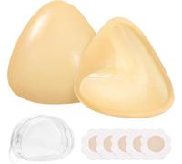 1 Pair Push-Up Bra Nipple Pads Adhesive Double Sided Push Up Silicone Reusable For Bikini,Swimsuit,Beige,One Size
