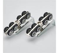 1 Pair/Set Cold Rolled Steel Sliding Wooden Door Closet Hardware Kit Door Wheels Roller 8 Wheels Hangers Roller