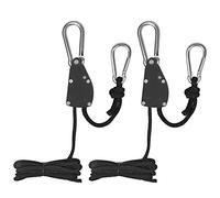 1 Paire 1/4" Cordes à Cliquet avec Crochet, Cordes à Cliquet Réglable Robuste, Corde de Poulie de Crochet de Suspension avec Mousqueton Clip pour Lampe à Suspension Plantes Growth Élingues d'Éclairage