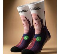 1 paire/3 paires de chaussettes montantes au-dessus du genou multi-tailles, imprimé 360° Happy Skull dessin animé mignon, douces, respirantes, mode décontractée, street, hip-hop, sport, basketball, yo
