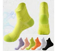 1 paire/4 paires de chaussettes mi-mollet de couleur unie pour couples, marathon, fitness, cyclisme, séchage rapide, massage de la plante, course, automne 36-38,39-42Étoffe
