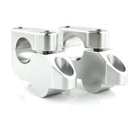 1 Paire Adaptateur De Montants De Guidon Moto pour Royal pour Enfield Scram 411 pour Hunter 350 22-24 Adaptateur De Montants De Montants De Guidon Réhausseur De Guidon pour Moto(Argent)