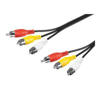 1 Paire Audio Vidéo Câble 3 X Rca 1,5 M Restes