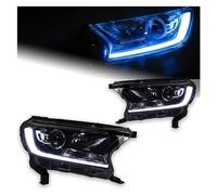 1 Paire Auto Accessoires Phares Voiture Style Lampe Frontale Pour Ford Pour Everest 2016-2018 Nouveau Pour Ranger Phare LED DRL Hid Bi Xénon(RHD Headlight All LED)