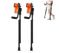 1 Paire Béquilles Pliables, Cannes Anglaises De Marche Réglables En Hauteur Ergonomiques Avec Appui Coude Confort En Aluminium Max 100kg Par Béquille Pour Adultes Seniors Bequilles Adultes