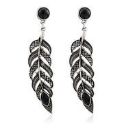 1 paire Black Leaf Creux Femmes Boucles D'oreilles Clip Boucles D'oreilles Pendantes Lady Girl Ear Studs Accessoires pour g
