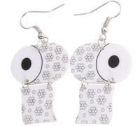 1 Paire Boucles D’oreilles Pendantes, Acrylique Papier Roulé | Style Amusant, pour Femmes et Filles, Blanc, Sorties Entre Amies et Réunions