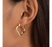 1 paire Boucles d'oreilles cloutées géométriques et florales creuses élégantes et douces, convenant comme bijou de tous les jours et cadeau Taille UniqueAlliage de zinc