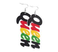 1 Paire Boucles Oreilles Bois Africain à Lettres pour Légères et Élégantes Parfaites pour Fêtes Usage