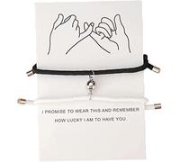 1 Paire Bracelet Bracelets en Acier Inoxydable Corde Tressée Distance Correspondance Pinky Promise Bracelet Amitié Petit ami Petite Amitié Bijoux Durability
