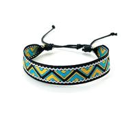 1 paire Bracelets ethniques tissés multicolores pour hommes et femmes, style bohème, fait à la main, en corde, avec fleurs