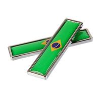 1 Paire Brésil Drapeau 3D En Métal Voiture Corps Logo Auto Moto Personnalité Décoration Autocollant Emblème Badge