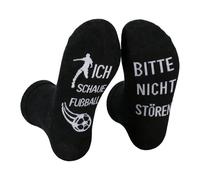 1 Paire Chaussettes de football humoristiques pour homme avec l'inscription « Ne me dérangez pas, je regarde le foot » - Cadeau pour hommes, garçons et fans de foot - Noir, Taille unique 38-45 (B)