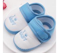 1 paire Chaussettes pour bébé nouveau-né garçon fille, chaussures de bébé avec lettre "I Love Baby", semelles souples 0-6M,6-12MLettres,Tout ImpriméPolyester