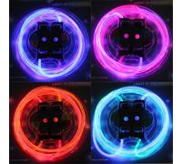 1 Paire Cool 19 Couleurs Pour Choisir Lampe De Poche Led Jusqu'a Lueur Lacets Jouets De Decoration De Fête, Rouge