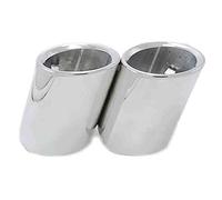 1 Paire Couvercles Silencieux Voiture Acier Inoxydable Pour Bmw Série 5 F10 F11 F18 F07 E39 E60 E61 525i 528i 530i 535d 535i Tuyau D'échappement Garniture D'Échappement(Argent)
