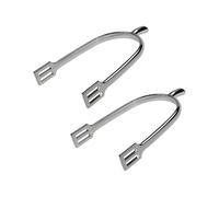1 paire d ' éperons professionnels à tête d ' étoile creuse pour l ' équitation, en alliage de zinc léger en forme de U avec finition galvanisée, éperon anglais pour hommes