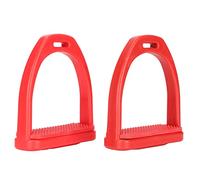 1 paire d’étriers de cheval avec coussin en caoutchouc, étriers en plastique technique pour l’équitation, étriers légers antidérapants pour adultes et enfants, équipement équestre (Rouge Taille L)