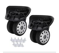1 paire d'accessoires de bagage de rechange A88 Roues de bagage multi-trous Valise universelle Roulettes de grande taille Roues rotatives à 360 degrés(le noir)
