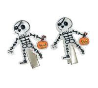 1 paire d'accessoires pour cheveux d'Halloween en acrylique avec tête de mort, citrouille, squelette, épingle à cheveux confortable pour enfants et adultes, pince à cheveux pour adultes