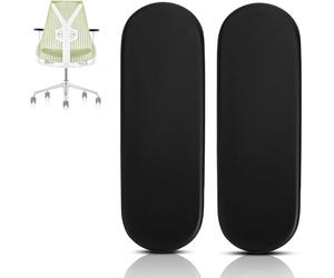 1 paire d'accoudoirs de rechange compatibles avec chaise de bureau Herman Miller Sayl, fixes et réglables en hauteur, en vinyle (1 paire), noir