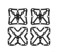 1 paire d'adaptateurs de pédale de vélo en alliage d'aluminium pour Spd et Look For Keo Cleats convertit les pédales de verrouillage en plates pour surface noire (petit)