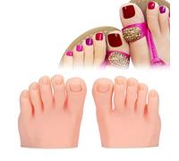 1 Paire d'affichage de Formation de Nail Art, Faux Demi-Pied, modèle de Pratique de pédicure, modèle de Pied en Silicone pour Affichage d'ongles, Pratique du Nail Art des Orteils (Light Skin Tone)
