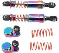 1 paire d'amortisseurs de chocs pétroliers avec bouchons de déport Alliage d'aluminium grand modèle d'alésage Kit d'amortisseurs de véhicule 85mm Revêtement de couleur